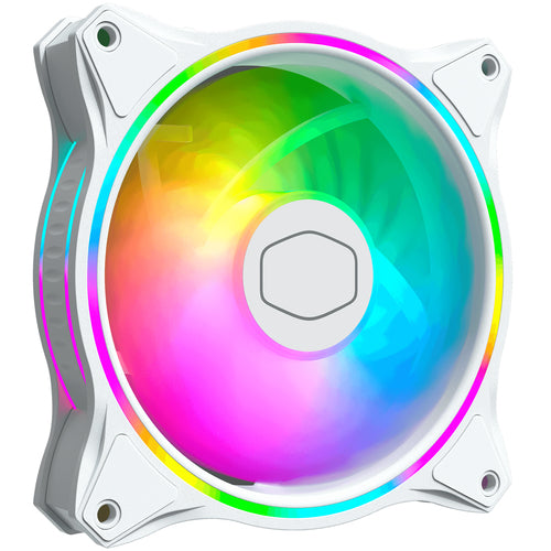 Ventilador Cooler Master MasterFan MF120 Halo RGB, 120mm, Blanco