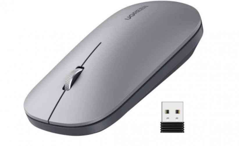 Mouse inalambrico Ugreen MU001 Optico, 4000 DPI, Gris