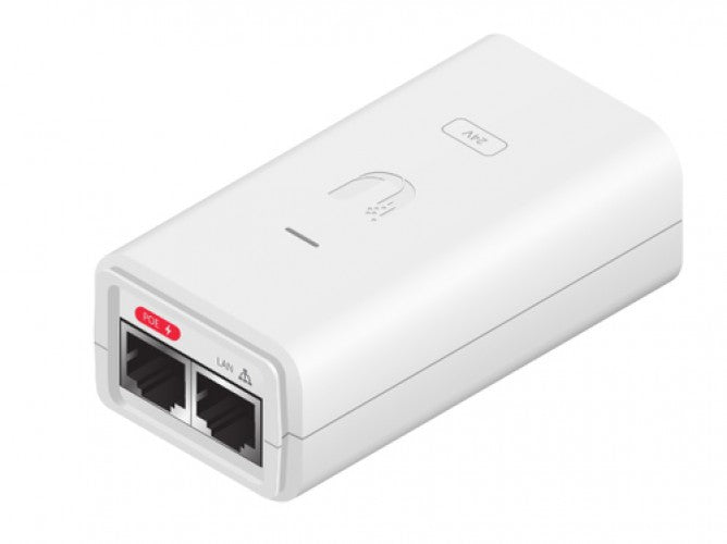 Adaptador PoE Ubiquiti Networks, 24 VDC, 0.5A, Gigabit, color blanco, RJ-45