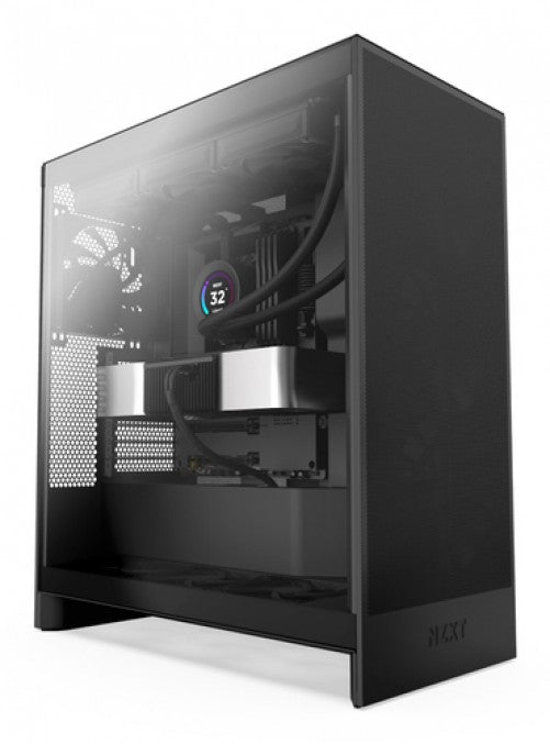 Gabinete NZXT H7 Flow Midi Tower con ventana, 3x Ventiladores 120mm, Negro