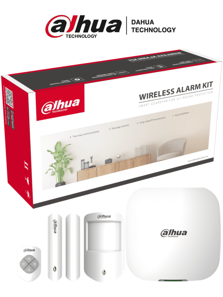 Kit de Alarma Inalambrico Dahua ARC3000H, Wi-Fi/Ethernet, Sensor de Movimiento, Sensor Magnetico, Control Remoto, Panel