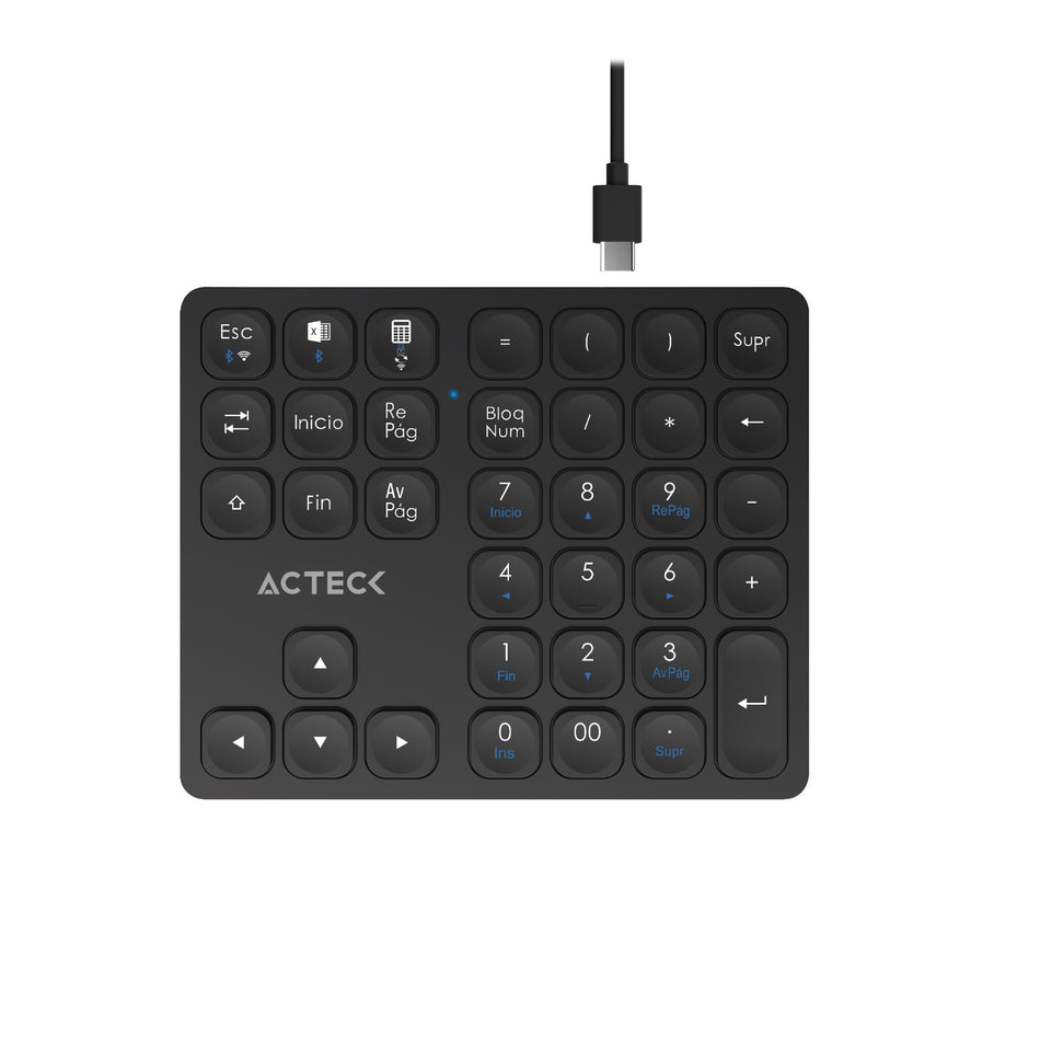 Teclado numerico Acteck Inspire Pad Pro TN480, Inalambrico, Bluetooth, Negro