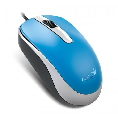 Mouse Genius DX-120 Optico, 3 Botones, 1000 DPI, USB, Azul