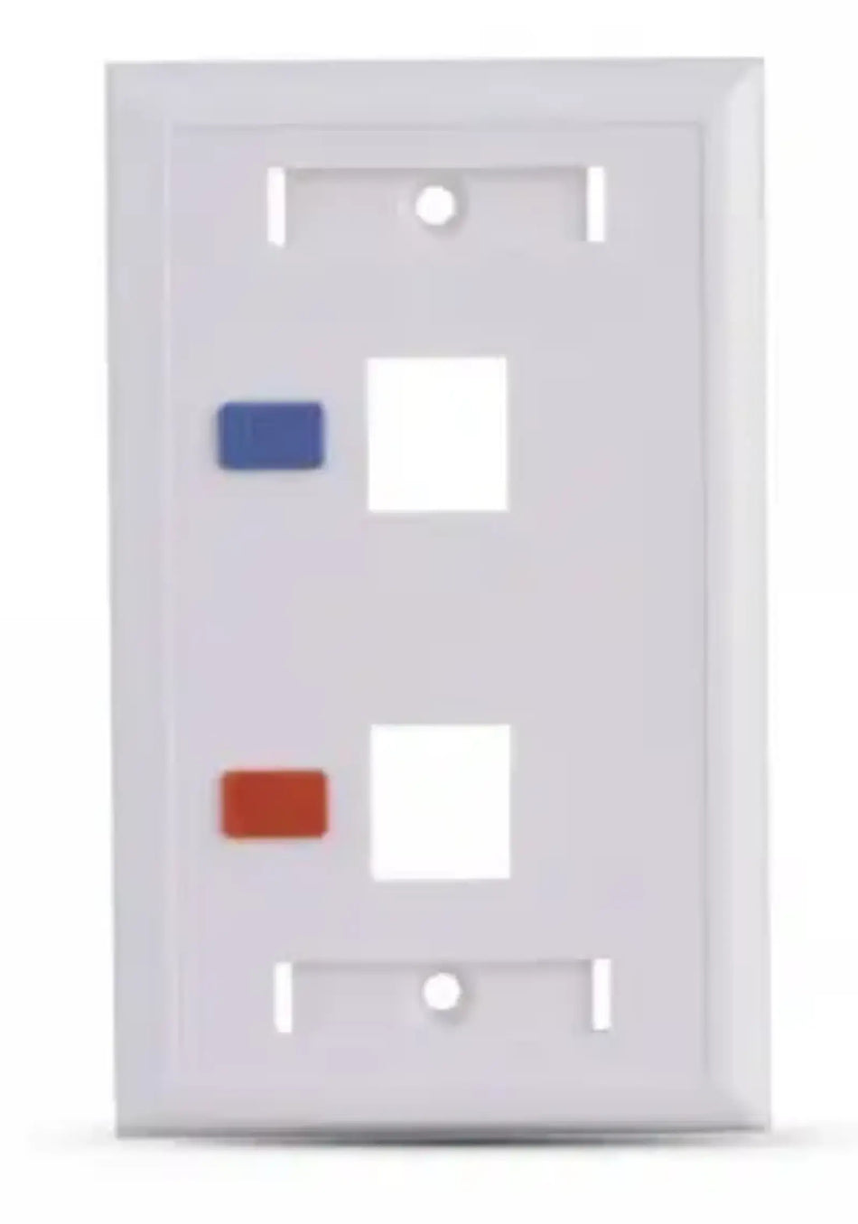 Placa de Pared Saxxon, 2 Salidas Tipo Keystone, Blanco