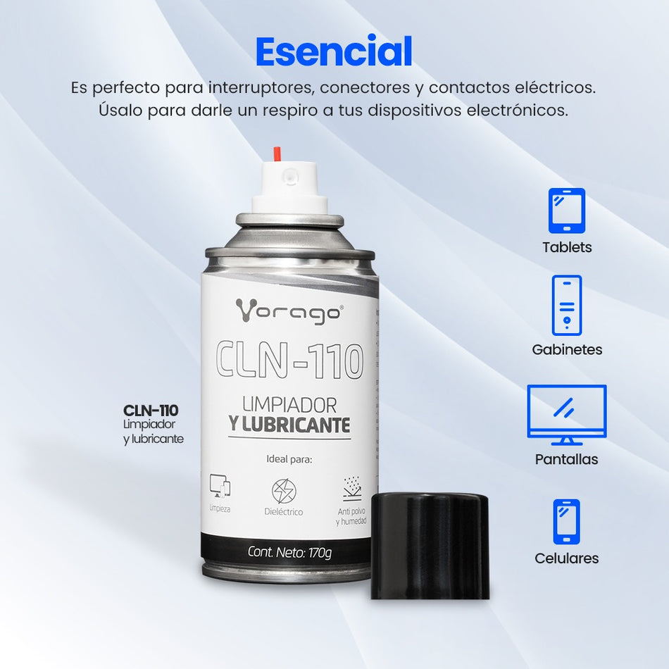 Limpiador y Lubricante Vorago CLN-110, 170gr, Para Componentes Electricos