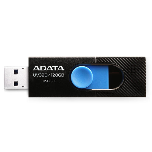 Memoria usb ADATA UV320 128 GB, 3.2 Gen 1 3.1 Gen 1, Factor de forma Deslizar, Color Negro, Azul