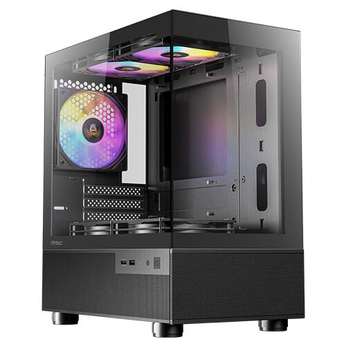 Gabinete Antec CX200M RBG ELITE, Mini Tower, Micro ATX, ITX, 5x Ventiladores RGB, Negro