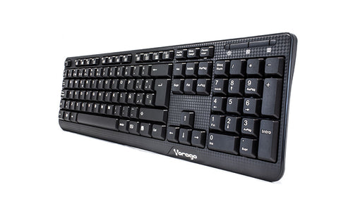 Teclado Vorago KB-102 multimedia, Alambrico, USB, Negro