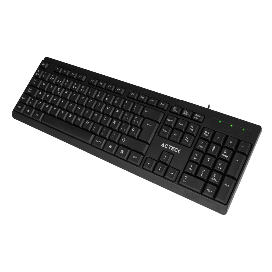 Teclado Acteck TA210 Alambrico, USB, 105 Teclas, Negro