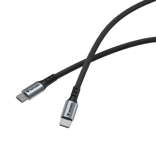 Cable Verbatim, USB-C a USB-C, 100W, 120cm, Negro