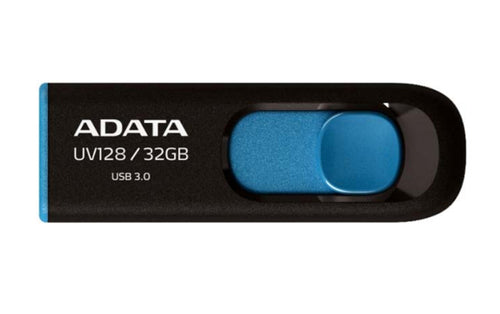 Memoria usb ADATA DashDrive UV128, 128GB, Usb 3.1, Color Negro/Azul