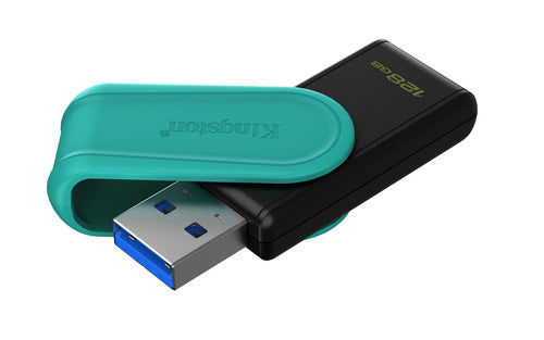 Memoria USB Kingston DataTraveler Exodia S, 128GB, 3.2 Gen 1, Color Negro/Turquesa