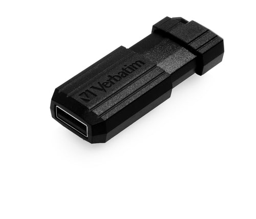Memoria USB Verbatim PinStripe, 128GB, USB, Retractil, Negro