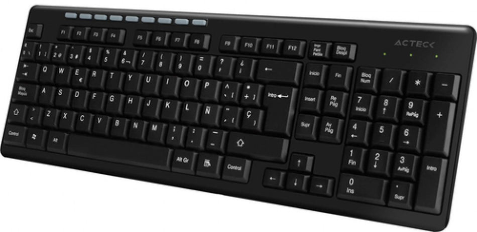 Teclado Acteck TI215 Inalambrico, Multimedia, USB, Negro