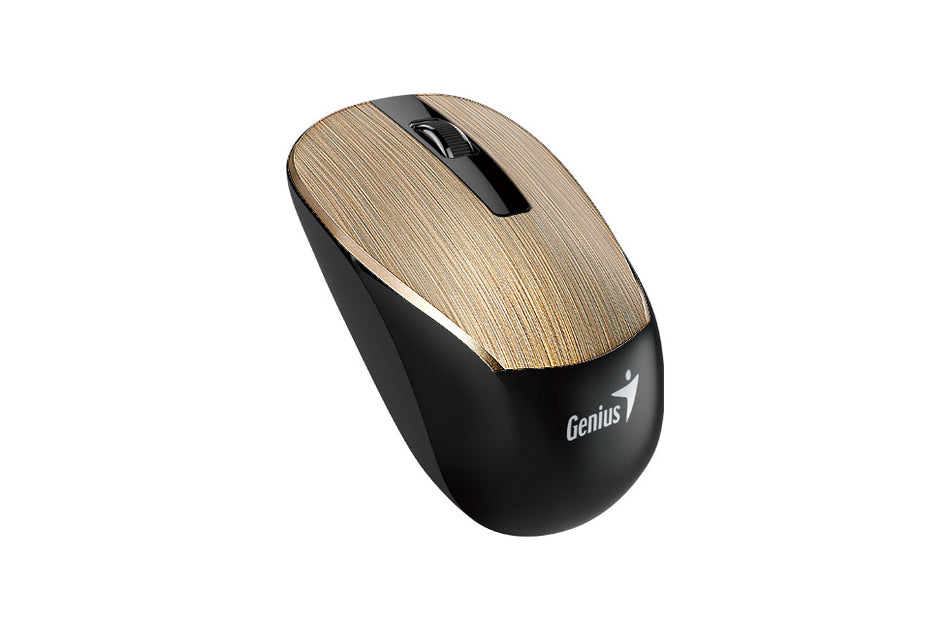 Mouse Optico Genius NX-7015 Inalambrico, BlueEye  1200Dpi, USB 2.4Ghz, Negro/Dorado