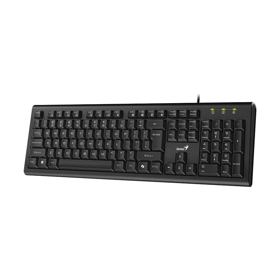 Teclado Genius KB-113, USB, Resistente a Salpicaduras, Negro