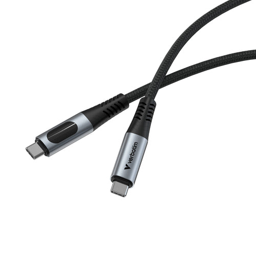 Cable USB Verbatim, USB-C a USB-C, 100W, 480Mbps, 120cm, Negro
