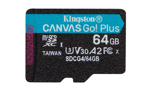 Memoria Micro-SD Kingston Technology Canvas Go Plus 64GB, 200 MB/s, Clase 10