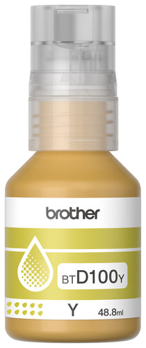 Botella de Tinta Brother Amarillo BTD100Y, 48.8 ml, InkBenefit Tank, Original