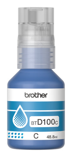 Botella de Tinta Brother Cian BTD100C, 48.8 ml, InkBenefit Tank, Original