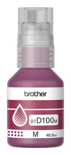 Botella de Tinta Brother BTD100M Magenta, 48.8 ml, InkBenefit Tank, Original