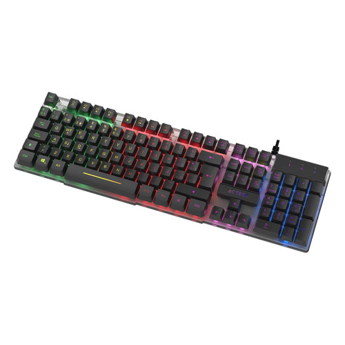 Teclado Acteck LED Aurean II TA220G, Alambrico, USB, RGB, Negro