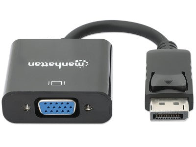 Adaptador Manhattan DisplayPort Macho a VGA Hembra, 1080p, 15cm, Negro