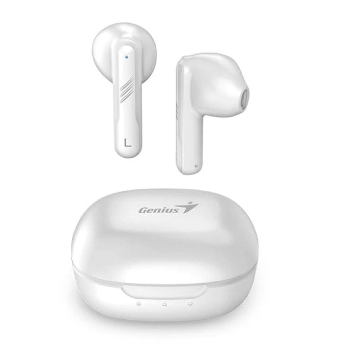 Audifonos Genius Inalambricos con microfono, Bluetooth 5.3, Touch, Blanco