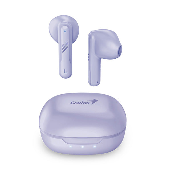 Audifonos Genius Inalambricos con microfono, Bluetooth 5.3, Touch, Morado