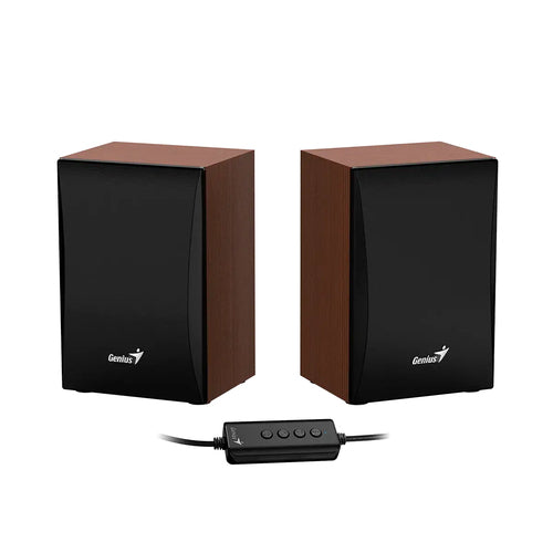 Bocinas Genius SP-HF380BT, Bluetooth 5.0, 3W RMS, USB, acabado Madera