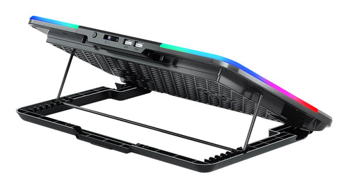 Base Enfriadora Acteck hasta 15.6 Pulgadas, Con soporte para Celular, USB, Plata