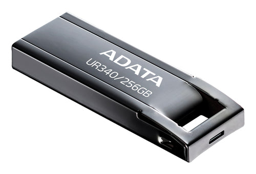 Memoria USB Adata UR340, 256GB, USB 3.2, Lectura 100 MB/s, Negro