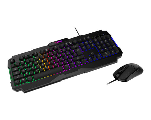 Kit Teclado y Mouse Gaming MSI FORGE GK100 COMBO US, USB, 6400 DPI, RGB, Ingles, Negro