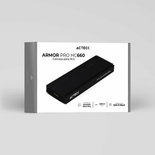 Gabinete Acteck Armor PRO HC660 M.2, USB-C 3.1, Max. 4TB, Negro