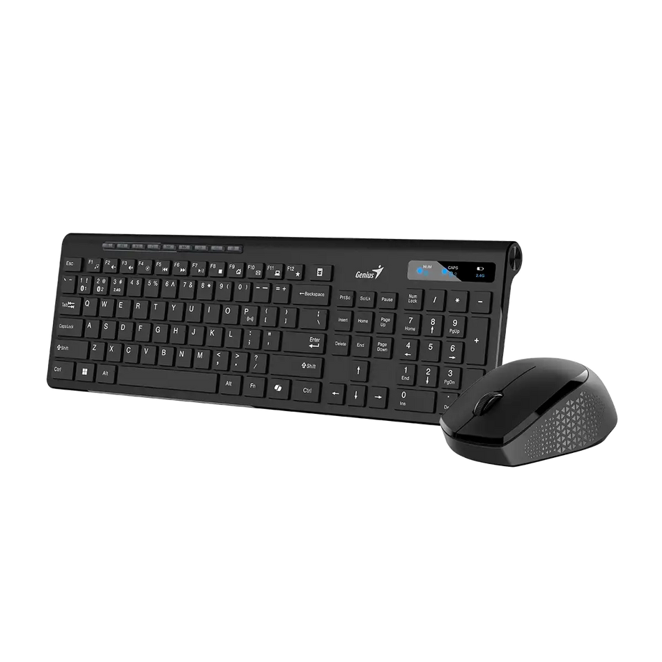 Kit Teclado y Mouse Inalambrico Genius SlimStar 8230, Bluetooth, USB, Negro