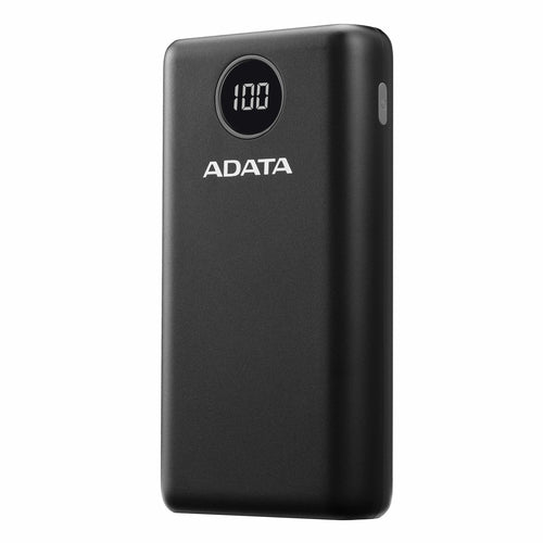Power Bank Adata P20000QCD, 20,000 mAh, 1xUSB-C, 2xUSB 2.0, 3 puertos, color Negro