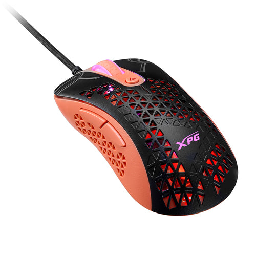 Mouse XPG SLINGSHOT Optico, 6 Botones, 12000 DPI, USB, Negro/Coral