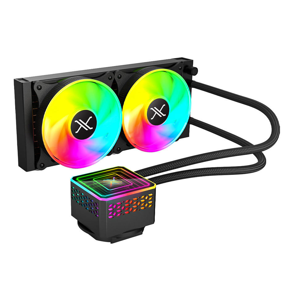 Sistema De Enfriamiento Liquido Xzeal COOLER 240 VOSTOK, Cuadrado, ARGB, AMD/INTEL, 800-2300 RPM, Negro