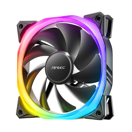Kit 3 ventiladores Antec FUSION 120 ARGB, 120mm, Incluye Controlador, Negro