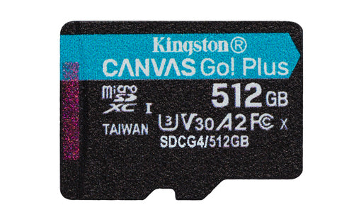 Memoria Micro-SD Kingston Technology Canvas Go Plus 512GB, 200 MB/s, Clase 10