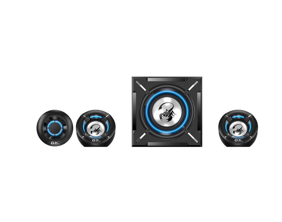 Bocinas Genius SW-G2.1 con Subwoofer, 26W RMS, 3.5mm, RCA, Incluye Control, Negro