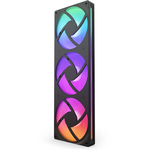 Kit 3 Ventiladores NZXT F360 RGB CORE, 36 cm, 2400 RPM, LED Multi, Plastico, Negro