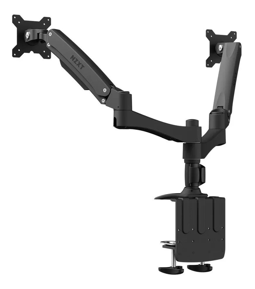 Soporte de Escritorio para 2 Monitores NZXT, Hasta 32", Hasta 10Kg, Negro