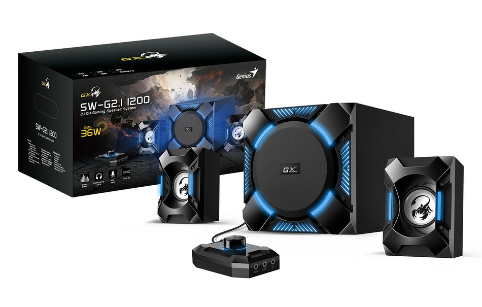 Bocinas Genius GX GAMING SW-G2.1 con Subwoofer, 3.5mm, 36w RMS, Negro