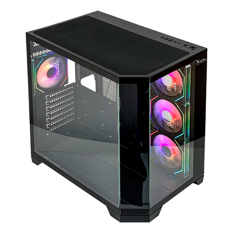 Gabinete Xzeal XZ150, Midi-Tower, ATX/Micro-ATX, USB 3.0, Sin Fuente, 4 Ventiladores Instalados, Negro