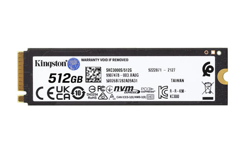 SSD Kingston KC3000 NVMe, 512GB, PCIe 4.0, M.2, Lectura 7000 MB/s, Escritura 6000 MB/s