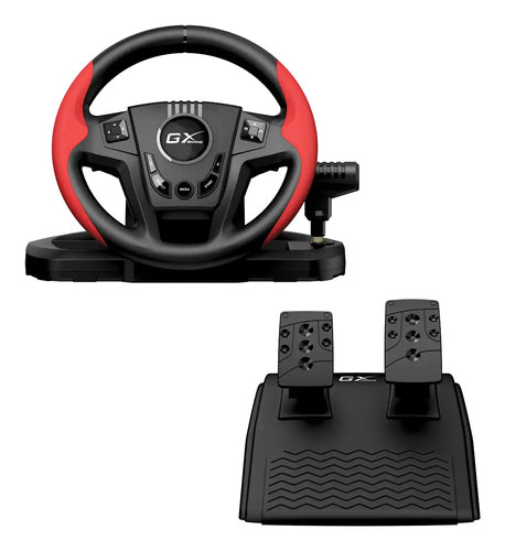 Volante Genius con Pedales SpeedMaster, Compatible PC/PlayStation 3/ PlayStation 4, Negro