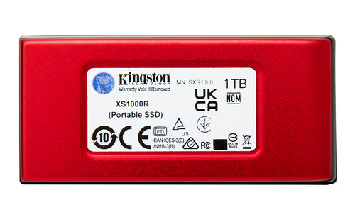 SSD Externo Kingston XS1000R, 1TB, 1050MB/s, 1000MB/s, USB Tipo C, 3.2, Rojo