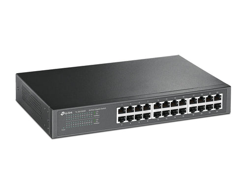 Switch TP-LINK SG1024D, 24 puertos, Gigabit, 10/100/1000 Mbps, No administrable, montable en rack