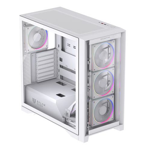 Gabinete Gamer Balam Rush Carbono Polar Twin Mate 9900, Media torre, ATX/Micro-ATX/Mini-ITX, 5x Vent., Blanco